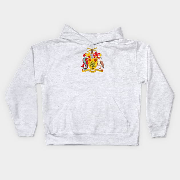 Coat of arms of Barbados and National Emblems Kids Hoodie by Webdango